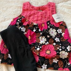 Gymboree tunic tank NWT , cat and jack full length black leggings